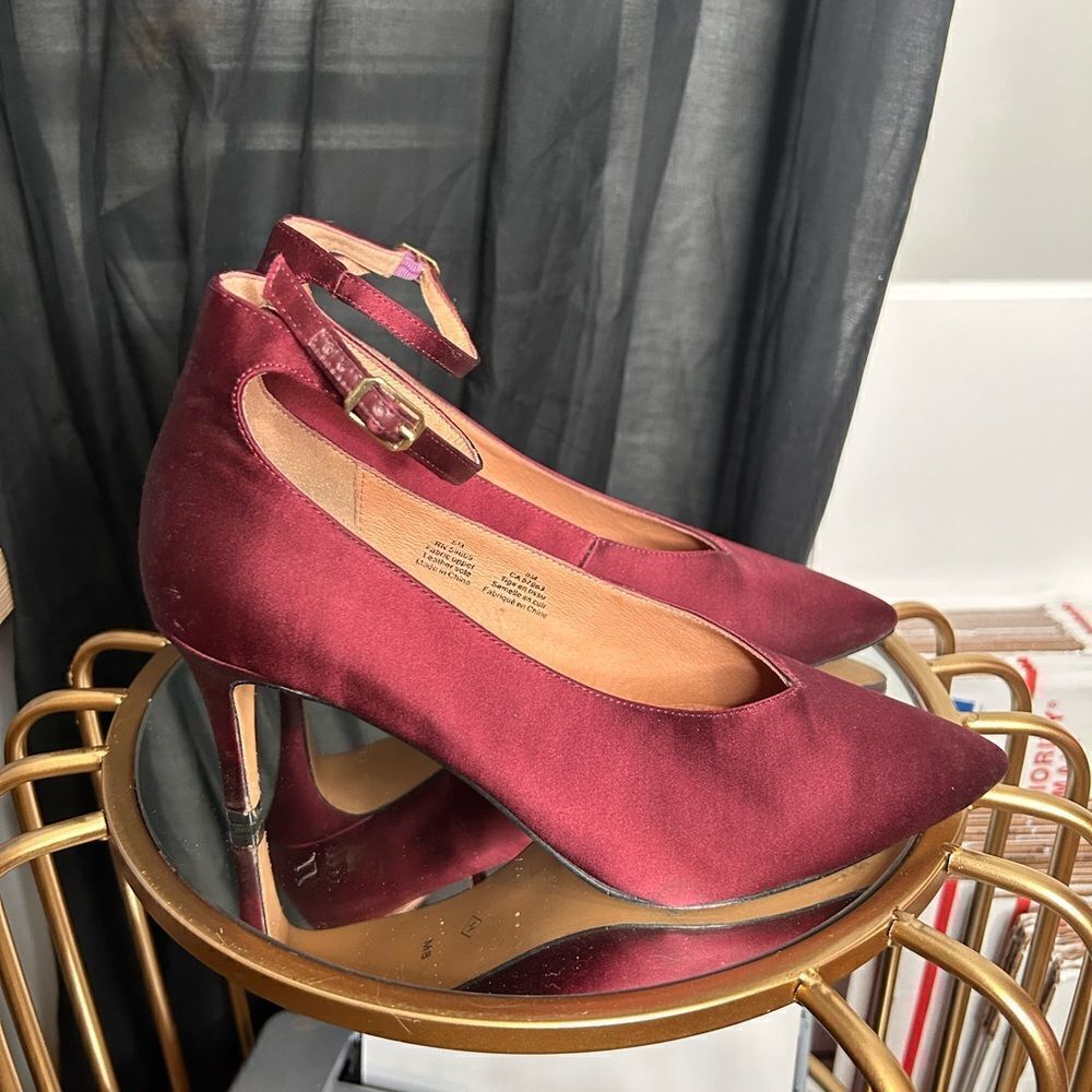 Halogen Satin Ankle Strap Heels